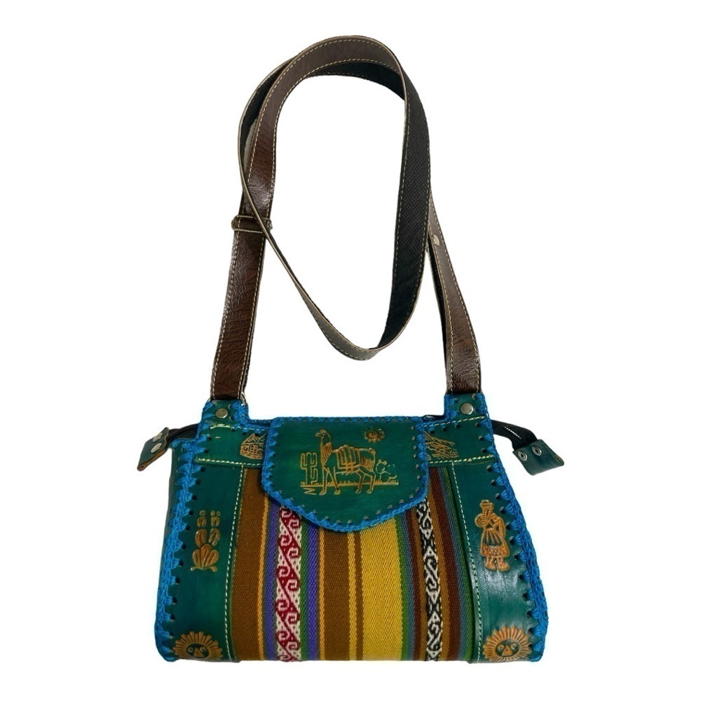 Handcrafted
Jawaja Leather Bag with Cloth Woven Patch